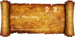 Ungi Mariann névjegykártya