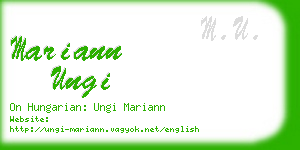 mariann ungi business card